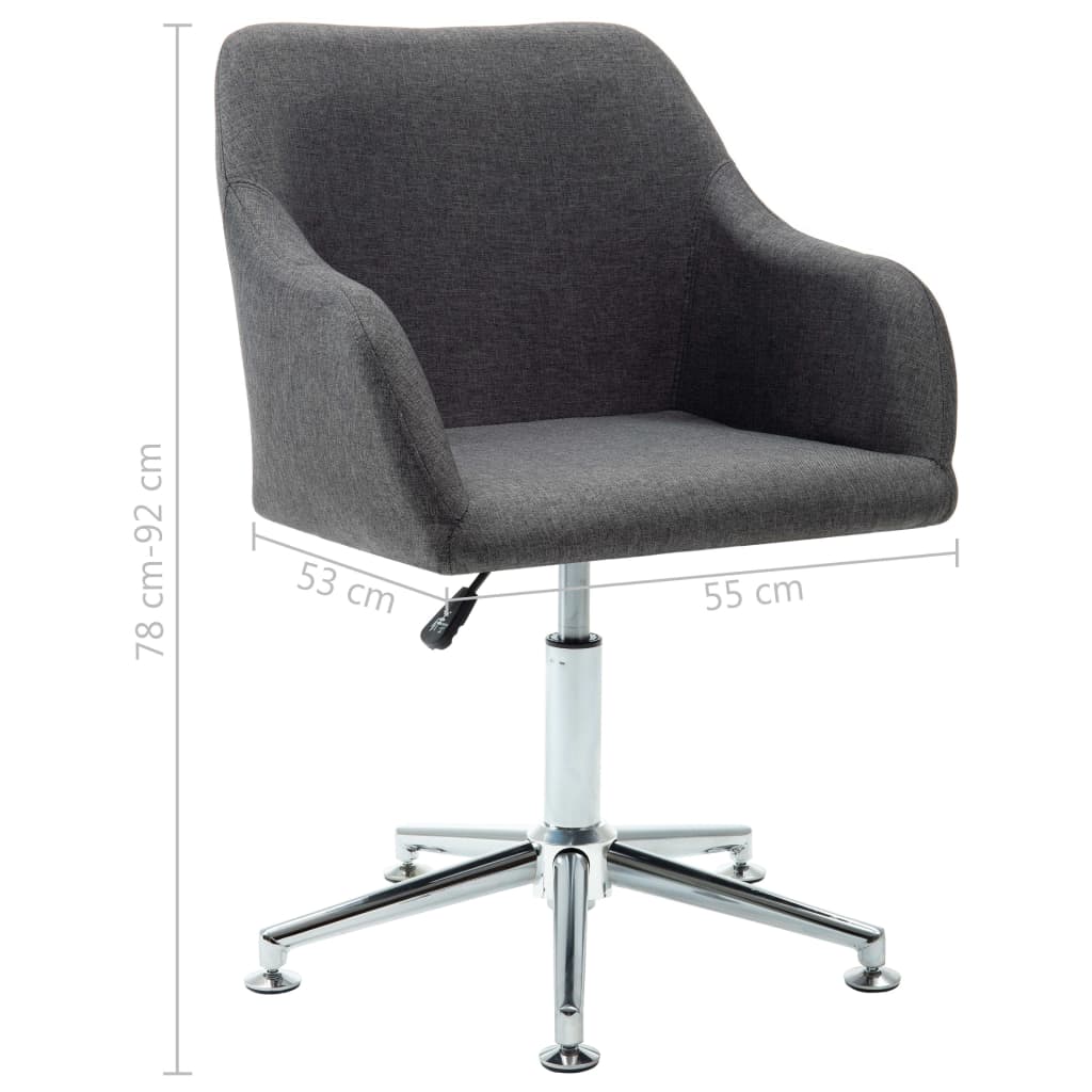 vidaXL Office Chair Swivel Office Desk Chair for Makeup Room Bedroom Fabric